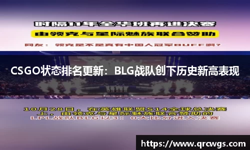 CSGO状态排名更新：BLG战队创下历史新高表现